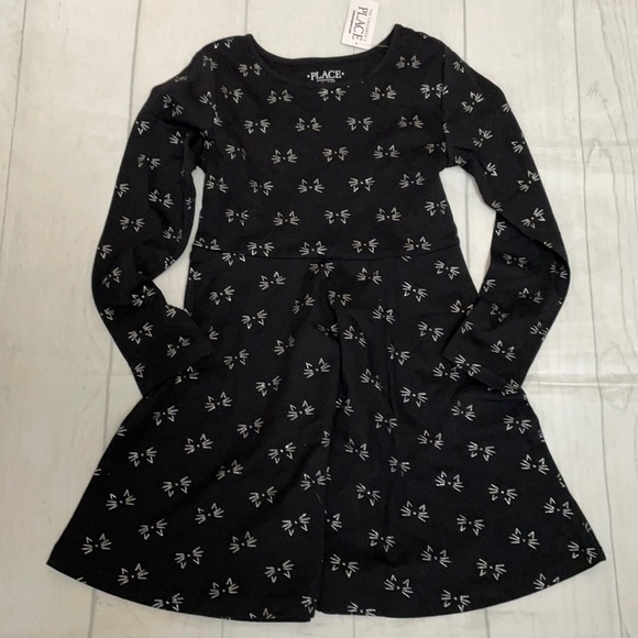 The Children’s Place NWT small black cat dress